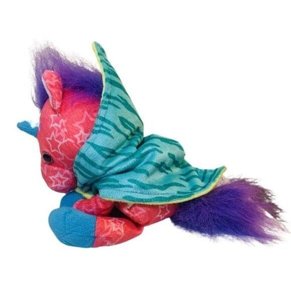 Snug Buddies Pink Blue Stars Plush Unicorn Stuffed Animal Lovey Blanket Toy 10” - Picture 4 of 7